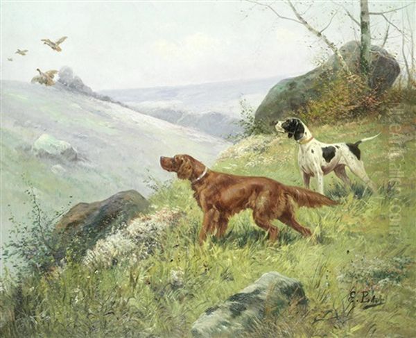 A Study Of Gun Dogs Oil Painting by Eugene Petit