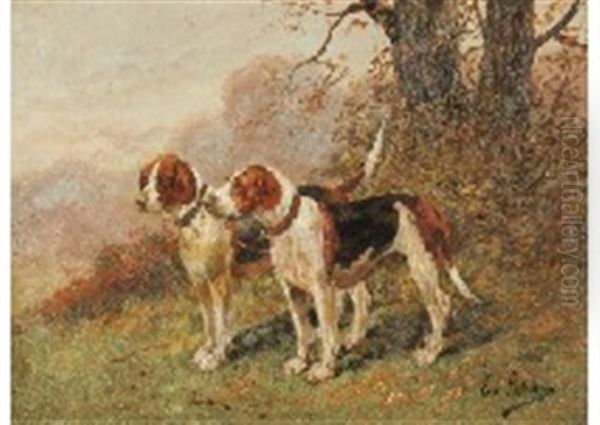 Chien Oil Painting by Eugene Petit