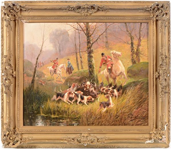 Scene De Chasse A Courre Oil Painting by Eugene Petit