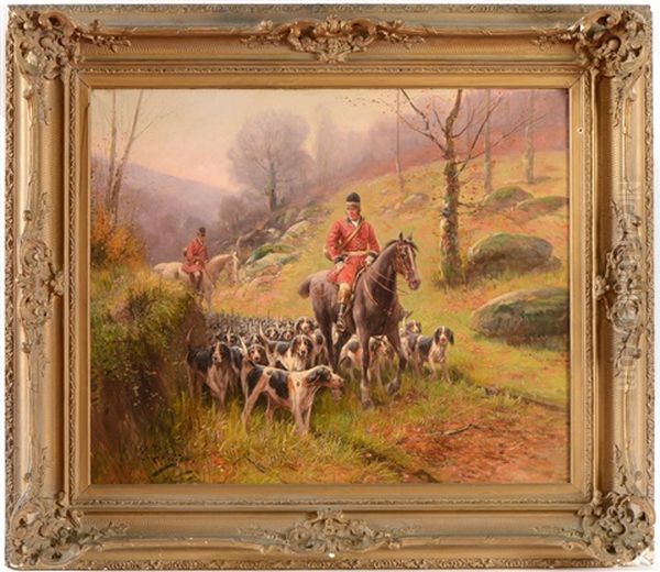 Scene De Chasse A Courre Oil Painting by Eugene Petit