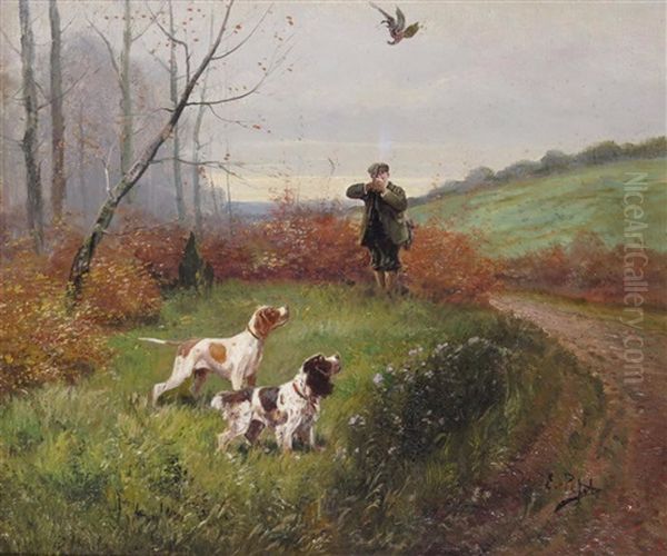 Duck And Pheasant Shooting Oil Painting by Eugene Petit