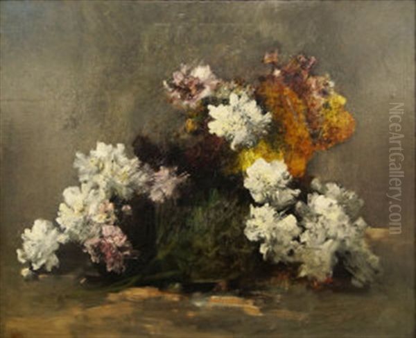 Floral Still Life Oil Painting by Eugene Petit