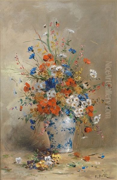 Blumenstillleben Oil Painting by Eugene Petit