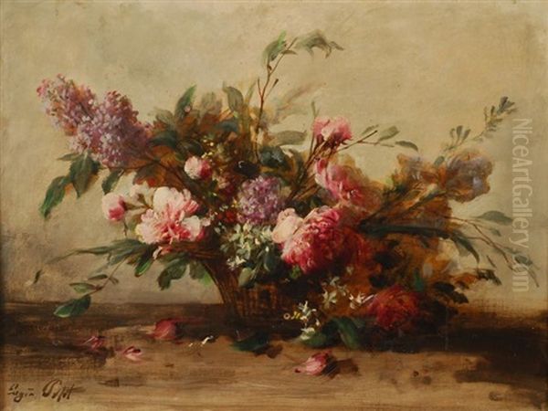 Corbeille De Fleurs Oil Painting by Eugene Petit