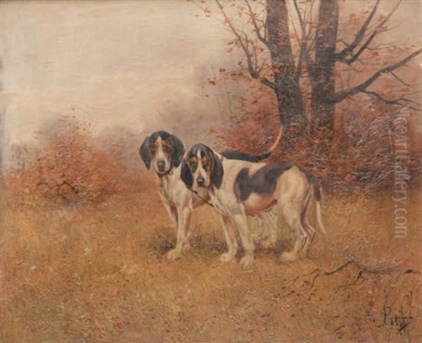 Chiens De Chasse Oil Painting by Eugene Petit