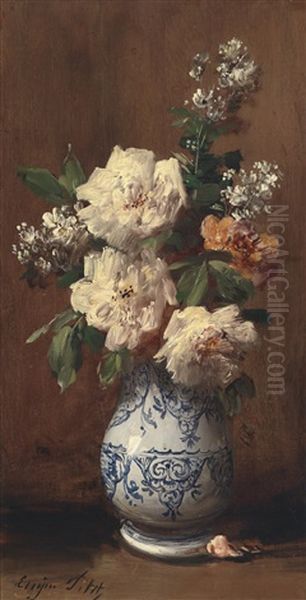 Blumenstuck Mit Rosen Oil Painting by Eugene Petit