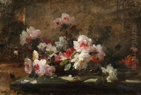 Stillleben Mit Rosen Oil Painting by Eugene Petit