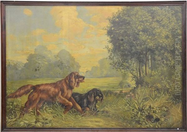 Chiens De Chasse Oil Painting by Eugene Petit