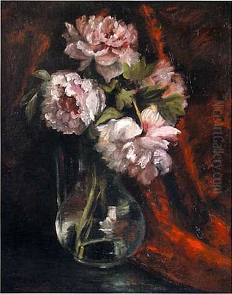 Bouquet De Pivoines Oil Painting by Eugene Petit