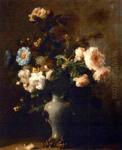 Vase De Fleurs Oil Painting by Eugene Petit