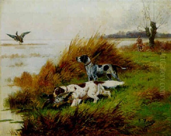 La Chasse Au Colvert Oil Painting by Eugene Petit