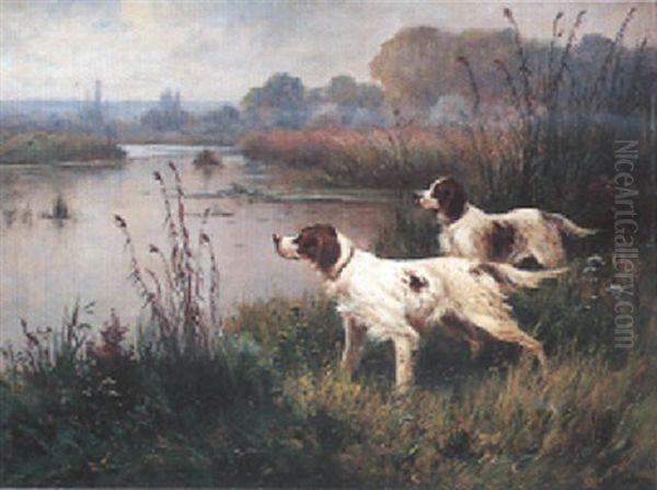 Setter Anglais Au Marais Oil Painting by Eugene Petit