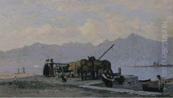 Vue Du Lac Leman Oil Painting by Francois Bocion