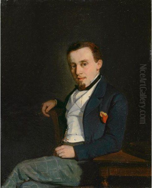 Portrait D'homme Au Cigare Oil Painting by Francois Bocion