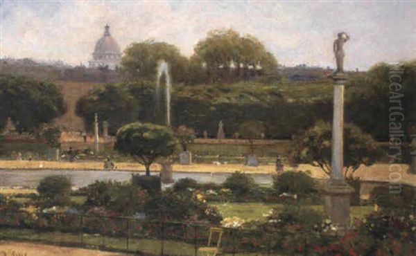 Le Jardin Du Luxembourg Oil Painting by Louis Petit