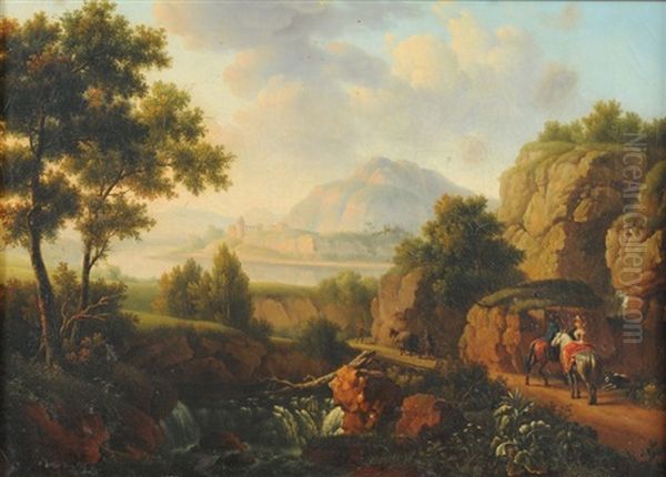 Promenade Dans Un Paysage Buccholique Oil Painting by Pierre Petit