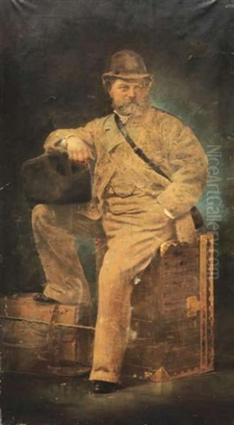 Albert-edouard, Prince De Galles En Tenue De Voyage Entoure De Deux Malles by Pierre Petit