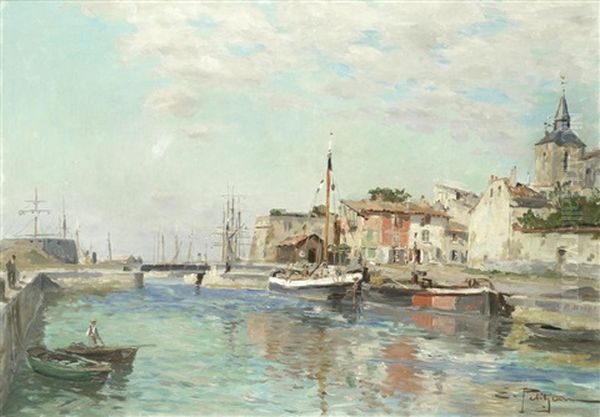 Le Port Oil Painting by Edmond Marie Petitjean