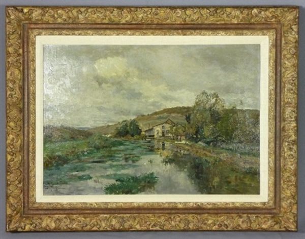 Flusslandschaft Oil Painting by Edmond Marie Petitjean