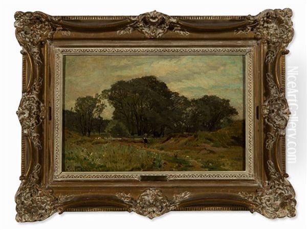 The Brushwood Collector Oil Painting by Edmond Marie Petitjean