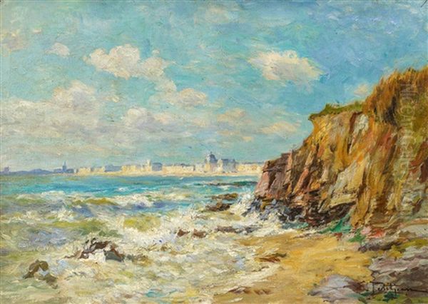 An Der Atlantikkuste Bei La Rochelle Oil Painting by Edmond Marie Petitjean