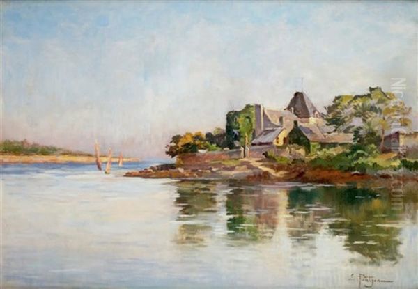 Manoir Au Bord De L'estuaire Oil Painting by Edmond Marie Petitjean