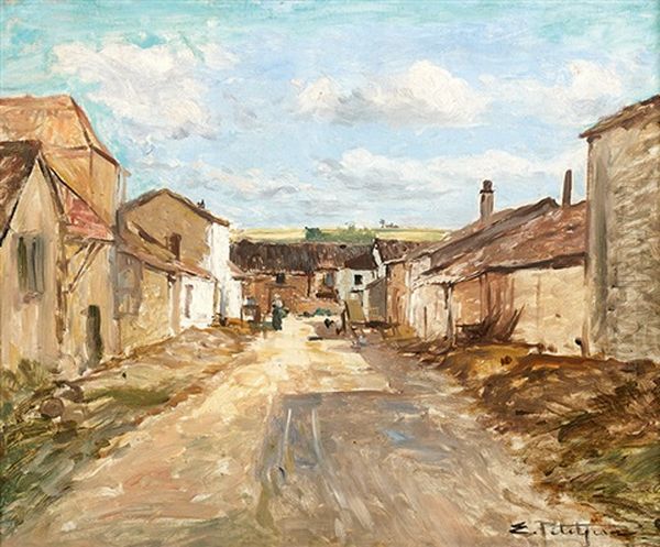 Ruelle Oil Painting by Edmond Marie Petitjean