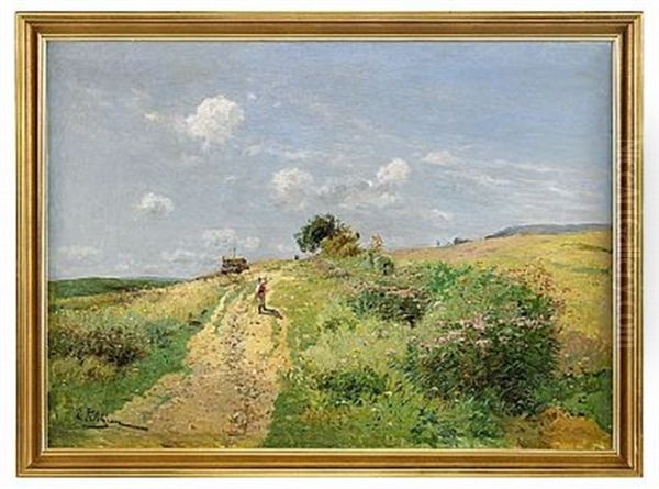 Sommarlandskap Oil Painting by Edmond Marie Petitjean