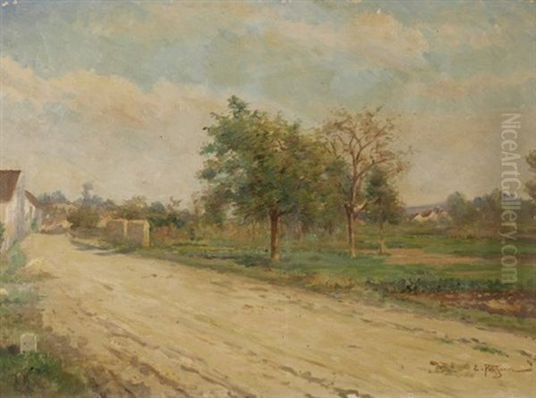 Landschaft Mit Strasse Oil Painting by Edmond Marie Petitjean