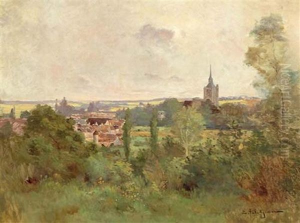 Landschaft Mit Blick Auf Ein Dorf Oil Painting by Edmond Marie Petitjean