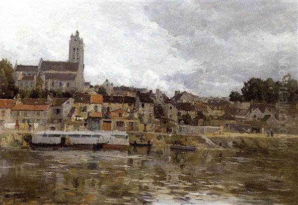 Moret Sur Loing Oil Painting by Edmond Marie Petitjean