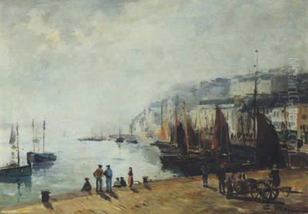 Audierne Oil Painting by Edmond Marie Petitjean