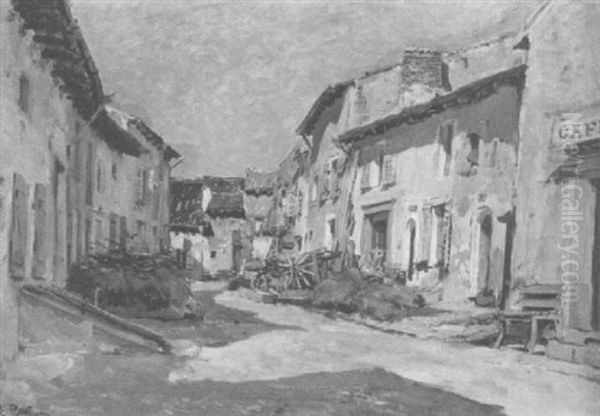 La Rue De Village Oil Painting by Edmond Marie Petitjean