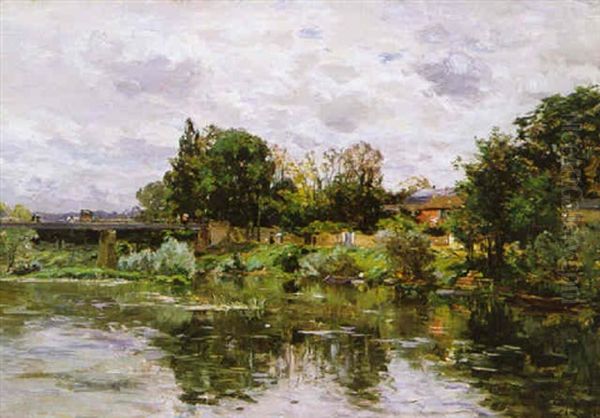 Strolling On The River Oil Painting by Edmond Marie Petitjean