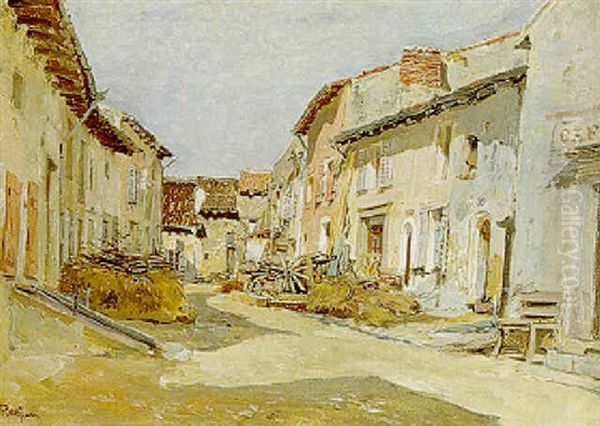 Vue De Village Oil Painting by Edmond Marie Petitjean