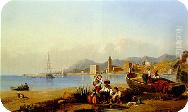 The Gulf Of Palermo Oil Painting by Edmond Marie Petitjean