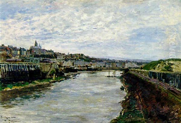 A View Of Boulogne Oil Painting by Edmond Marie Petitjean