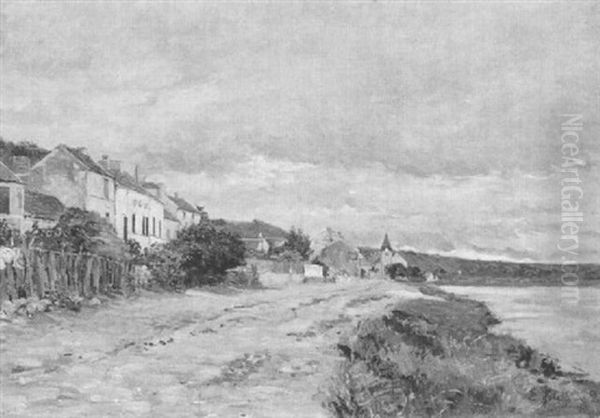 Kustendorf In Der Normandie Oil Painting by Edmond Marie Petitjean