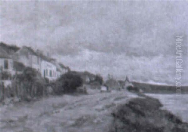 Kustendorf In Der Normandie Oil Painting by Edmond Marie Petitjean