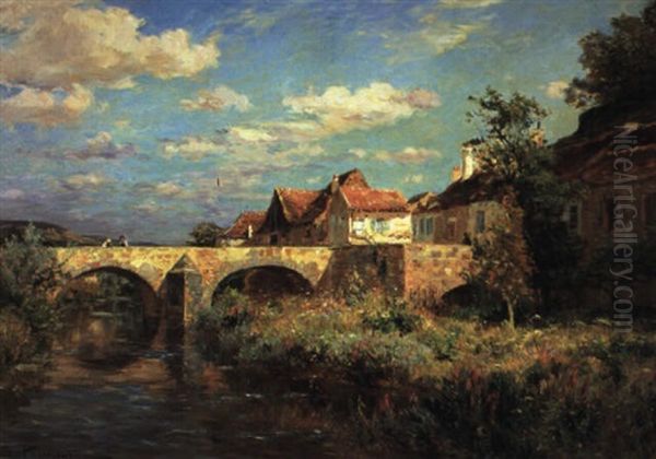 Aux Bords De La Riviere Oil Painting by Edmond Marie Petitjean