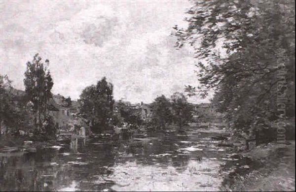 Riviere Oil Painting by Edmond Marie Petitjean