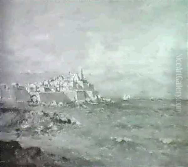 Antibes. Oil Painting by Edmond Marie Petitjean