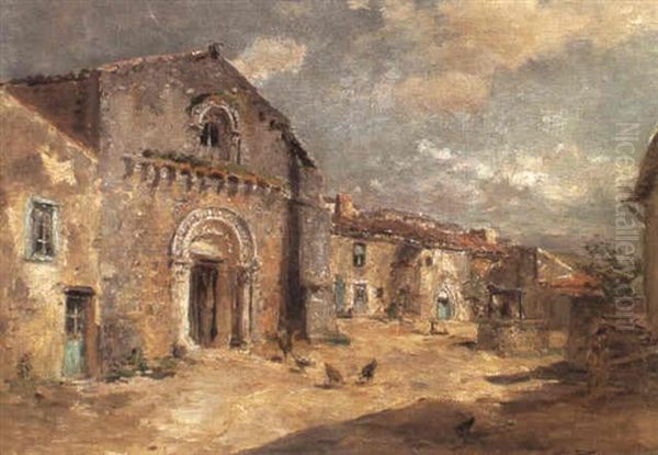 Eglise Romaine Oil Painting by Edmond Marie Petitjean