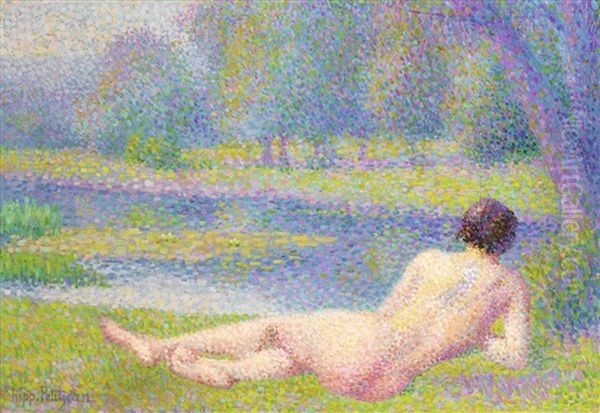 Femme Au Bord Du Lac Oil Painting by Hippolyte Petitjean