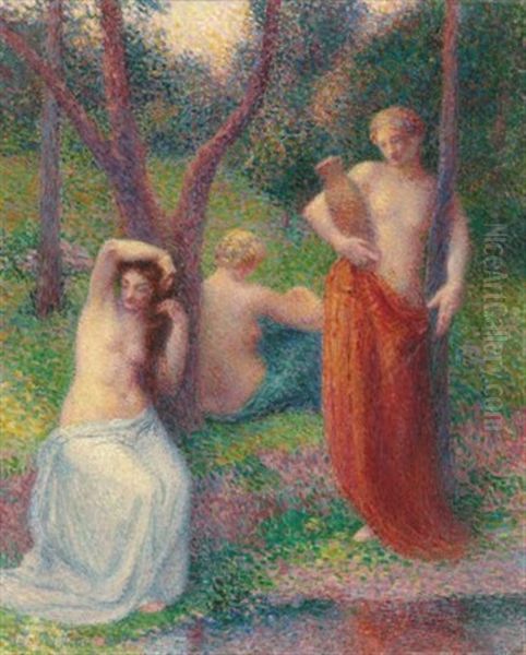 Les Trois Graces Oil Painting by Hippolyte Petitjean