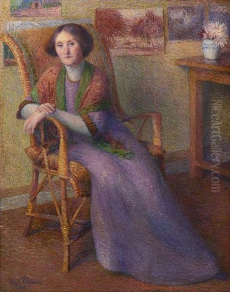 Portrait De Sa Femme, 1914 Oil Painting by Hippolyte Petitjean