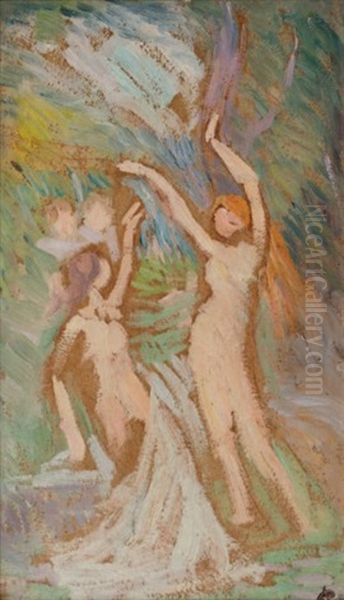 Baigneuses Oil Painting by Hippolyte Petitjean