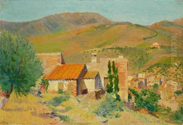 Village En Provence Oil Painting by Hippolyte Petitjean