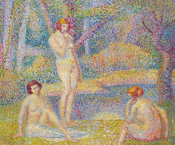 Les Baigneuses Dans La Foret Oil Painting by Hippolyte Petitjean