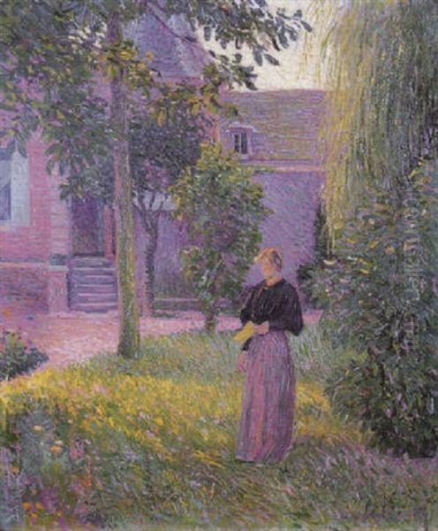 Jeune Femme Dans Un Jardin Oil Painting by Hippolyte Petitjean